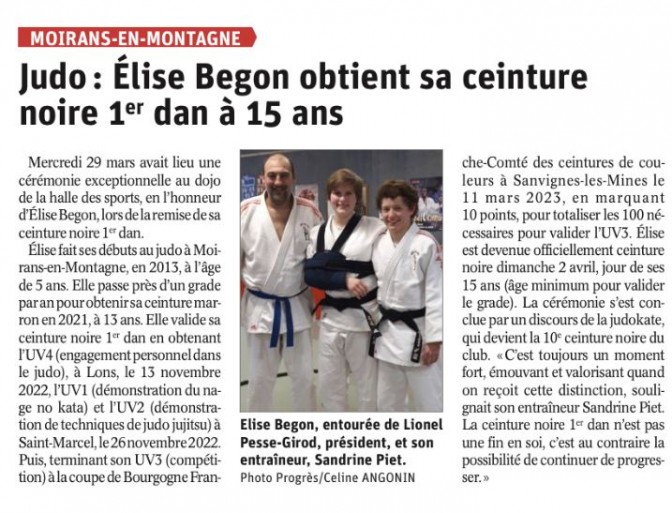 Image de l'actu 'Article le Progrès du 08/04/2023'